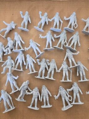 Unbranded Gray Space Astronaut Figure Pack - Set of Mini Action Toys